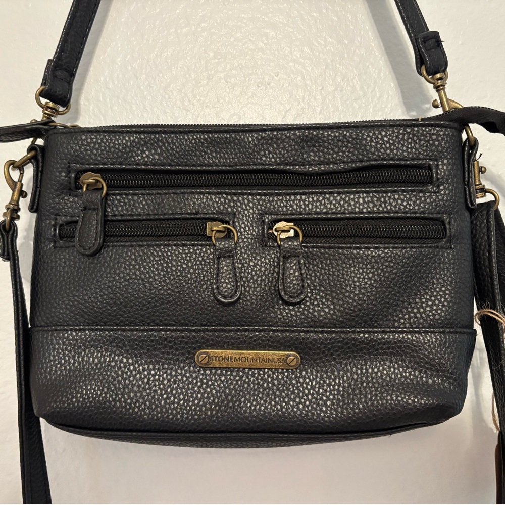 Stone Mountain Accessories Black Crossbody with Gold Accents
